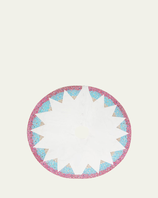 Hand-Beaded Enchanted Christmas Tree Skirt, 64"